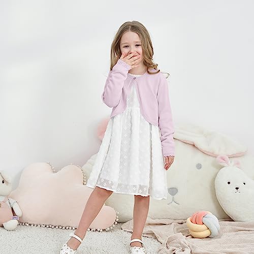 Image of Girls Cardigan Bolero Ruffle Open Front Button Cover-Up 3-12Y