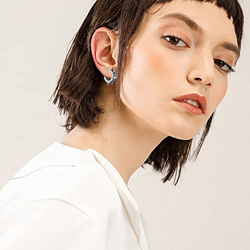 YUNXI 3 Pairs Punk Style Stainless Steel Spike Hoop Earrings Stud Earrings Set for Men Women, Statement Jewelry3