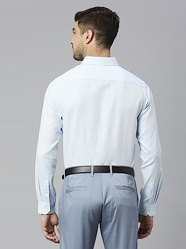 Image of Thomas Scott Men's Cotton Slim Fit 100% Formal Shirt with Spread Collar and Full Sleeves
