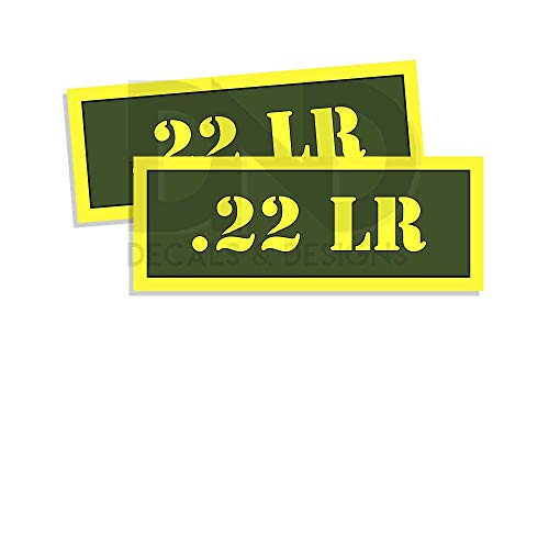 .22 LR Ammo Can Decal Gun Ammunition Box FirearmSticker for Car Window Vinyl Sticker Water Bottle Decal Phone 2 Pack 3