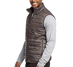 Men's Lightweight Full Zip Puffer Vest, Black S, 1 Count, 1