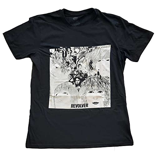 Rock Off The Beatles Revolver Album Cover Officiel T-Shirt Hommes Unisexe - Les Beatles, Paul McCartney, John Lennon, RIngo Starr, George Harrison Rock Off The Beatles Revolver Album Cover Officiel T-Shirt Hommes Unisexe