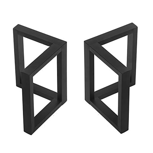 MBQQ Furniture Legs H15.7 xW17.7(2pcs) Rustic Decory Right Angle Shape Table Legs,Heavy Duty Metal Desk Legs,Dining Table Legs,Industrial Modern,DIY Iron Legs