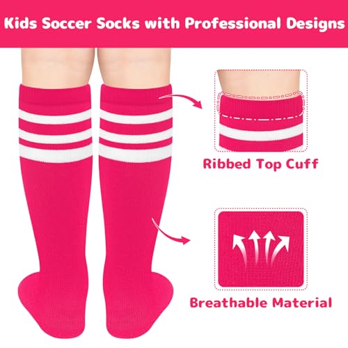 Image of Olreco 1 Pack Toddler Kids Youth Soccer Socks Girls Boys Baseball Socks Youth Knee High Softball Football Accessories Cotton