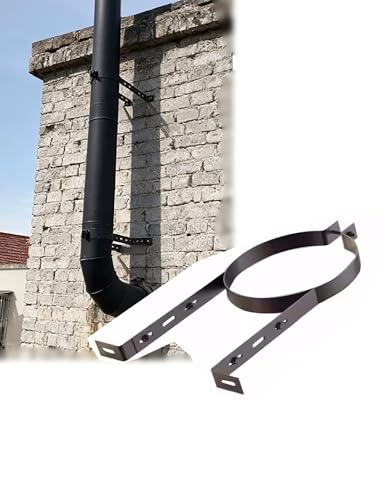 煙突パイプサポートブラケット、ペレットストーブ用ブレースホルダー、壁サポート用調節可能なポータブル暖炉煙突ライナークランプ(Primary color,24cm)