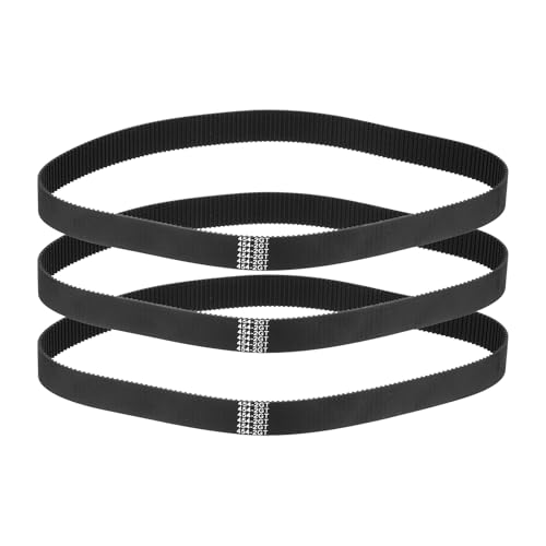 sourcing map 454mm GT-2 Timing Belt 15mm Width 2mm Pitch Black 3pcs