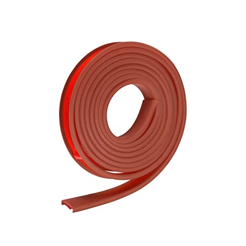 Image of uxcell U Shape Furniture Edge Banding, 2M Self Adhesive Flexible Edging Trim, 5x16mm TPE Edge Guards for Cabinets Furniture Repair Restoration, Brown