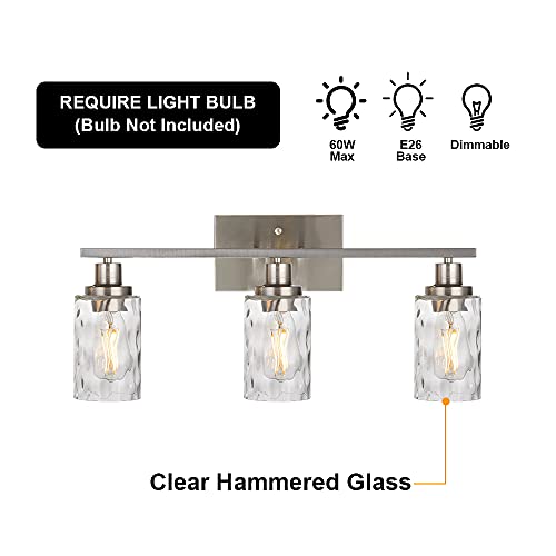 Banato Lighting 3-Light Modern Bathroom Lighting Fixtures Over Mirror Brushed Nickel Finished thumb #3