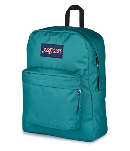 Image of JanSport SuperBreak Plus Backpack with Padded 15-inch Laptop Sleeve and Integrated Bottle Pocket - Spacious and Durable Daypack for Work and Travel - Emerald Pool