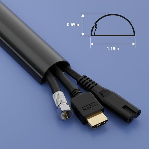 Image of D-Line Black Cable Raceway On-Wall Cord Cover | 1 Meter Medium Size Wire Channel to Hide and Conceal Cords, Cables, or Wires | Cable Management | 30mm (W) x 15mm (H)