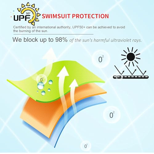 Image of weVSwe Baby Girl Toddler UPF 50+ Rash Guard Swimsuit Sun Protection Beachwear Zipper Bathing Suit 0-3 Years