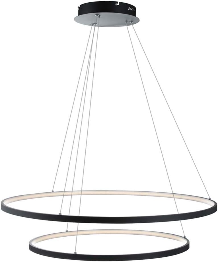 Lampe suspendue LED moderne 2 anneaux pour table à manger
