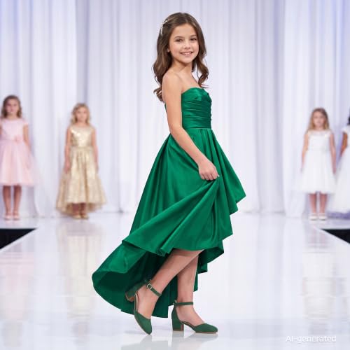 Image of LAURMOSA Girls Dress Shoes Closed Toe Pumps High Heels for Little Big Kid