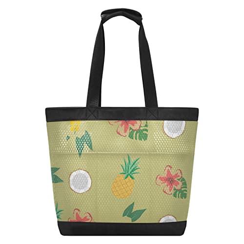 Arte De Flor De Piña Bolso de Playa para Mujer Bolsas de Hombro Mano de Verano para Compras Viajes Niñas