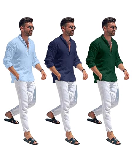 Image of Combo of Men Solid Cotton Blend Straight Kurta Shirt Pack of 2