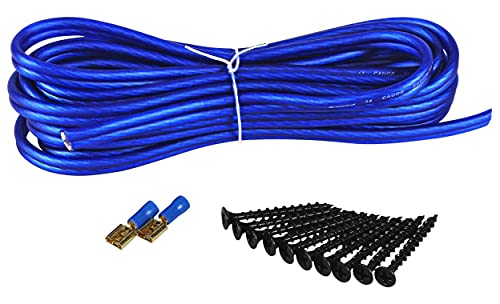 Rockville K1 Complete Single Sub Box Installation Kit, 14-Gauge Speaker Wire, Drywall Screws, Spade Terminals, Universal Compatibility, Easy Setup, Perfect for Car Audio Enthusiasts