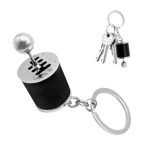 Sbulhia Car Gearbox Keychain Six Speed Auto Gearbox Shifter Keychain Creative Manual Transmission Shift Lever Keyring (Black)