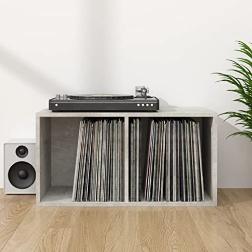 Gabinetes y estantes de almacenamiento para medios - Armarios y almacenamiento - Caja de almacenamiento de vinilo Concreto Gris 71x34x36 cm Aglomerado