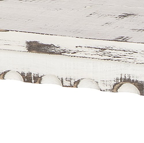 Alaterre Furniture Rustic Cottage End Table With 2 Shelves, White Antique, 20 In X 15 In X 27 In (W X D X H) #TOP4