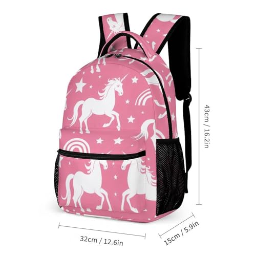 Uni-corn-s Rainbow Funny Backpack Set with Lunch Bag And Pencil Case Lightweight Bags Sets2