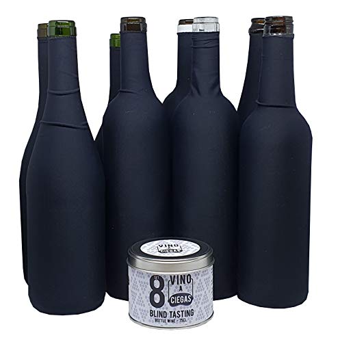 Set de 8 Fundas Negras para cata a ciegas. Bote metalico. Cata de vinos - Accesorio para Vino