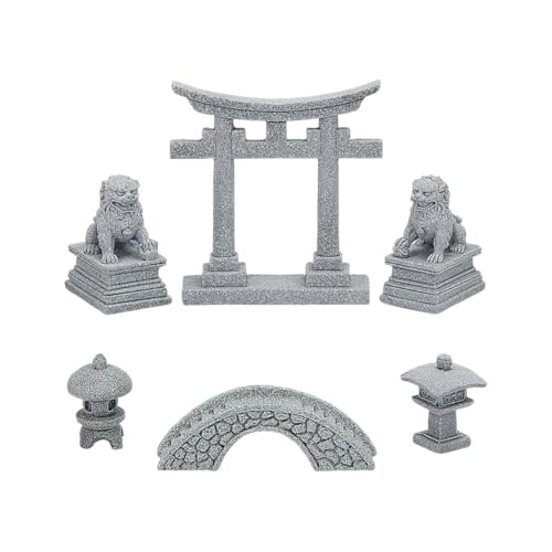 nbeads 6 Stück Mini Zen Garten Zubehör, 5 Stil Zen Garten Dekor Mikro Landschaft Aquarium Szene Ornament Coelestin Figuren Für Die Landschaft Balkon Garten Aquarium Dekoration