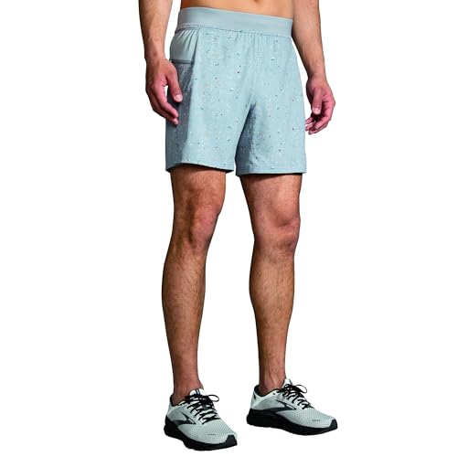 Brooks Pantalones cortos 2 en 1 Sherpa de 7 pulgadas, Pikes Peak Speckle Print, Large