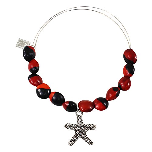 Image of EVELYN BROOKS Adjustable Bangle Bracelet (Multiple Charm Styles) for Women-w /Meaningful Good Luck Seed Beads - Handmade Jewelry | Great Gifts for Teen Girl Gifts & Great Addition to Girls Jewelry