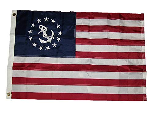 JumpingLight 2x3 Embroidered Yacht Ensign USA Nautical 210D Sewn Nylon Flag 2x3 Boat - Quality Flags