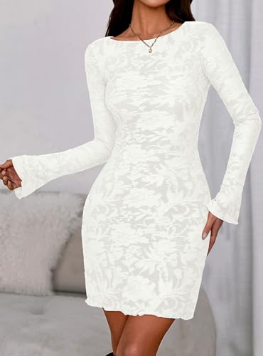 Image of PRETTYGARDEN Women's Fall Floral Long Sleeve Mini Dress