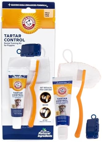 Arm & Hammer for Pets Tartar Control Kit for Dogs | Contains Toothpaste, Toothbrush & Fingerbrush | Reduces Plaque & Tartar Buildup | Safe for Puppies, 3-Piece, Beef Flavor 7