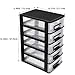 Cabilock 5 Drawer Plastic Storage Organizer Clear Desktop Drawer Storage Cabinet for Office Study Bathroom Craft Supplies