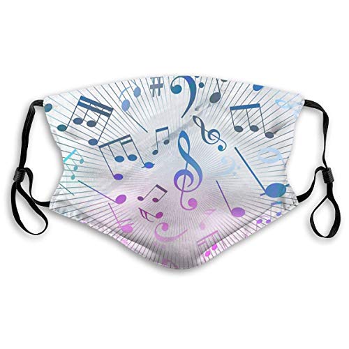 Dust Masks Full Face Mask Musical Notes Ski Mask,Dust Mask,Hat Neck Gaiter Headwear