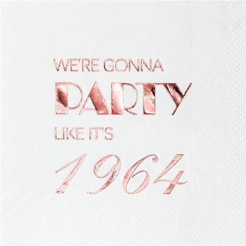 60th Birthday Party Rose Gold Napkins Cover