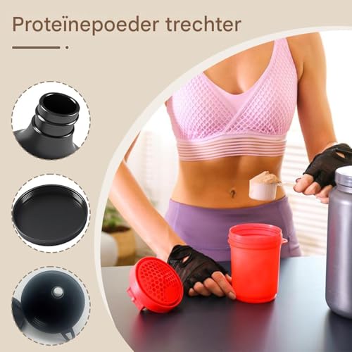 Eiwit trechter - reisschudtrechter voor eiwitmix 3,15 inch multifunctionele supplement dispenser - PP -materiaal unisex gemakkelijk te dragen lichtgewicht campinggymnastiek Dagelijkse voeding - Afbeelding 4