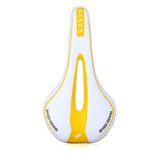 Foir Bike Saddle Mountain Bike Seat Breathable Comfortable Bicycle Seat with Central Relief Zone and Ergonomics Design Relax Your Body Road Bike and Mountain Bike (White and Yellow)