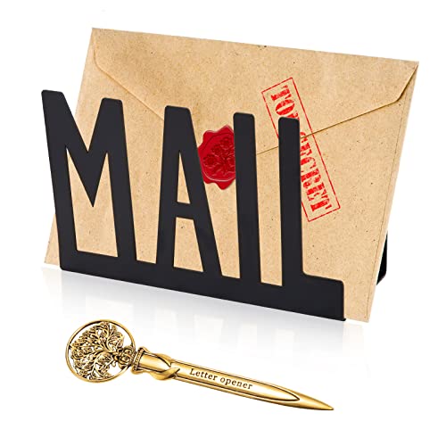 Organizador de Cartas Sobres de Mesa de Metal, Clasificador de Correo de Escritorio, Organizador Vertical Triple para Carpetas, Papeles, Documentos, Periódicos y Libros