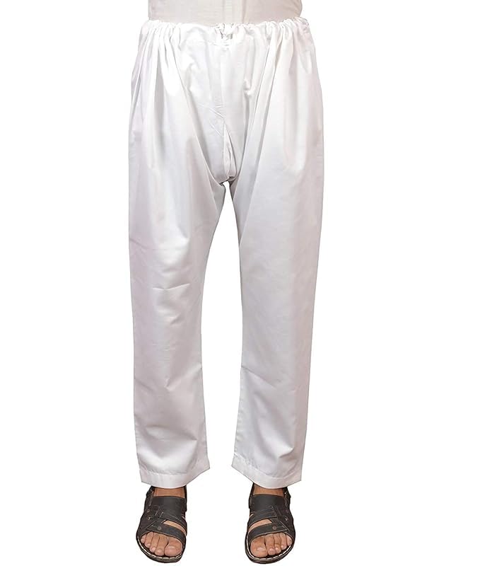 pk hub Men's Cotton Comfortable Chudidar Pyjama | White Cotton Plain/Saada Pyjama for Men | Loose Fit Cotton Pajama for Home Wear | Casual Cotton Pants for Men-picture-42