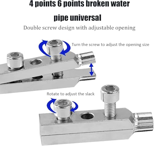 Image of Faucet Angle Valve Broken Wire Extractor Adjustable Broken Valve Extractor Universal Screw Extractor Tool Broken Bolt Remover for 1 /2 in and 3 /4 in Stripped Thread, Stainless Steel Made