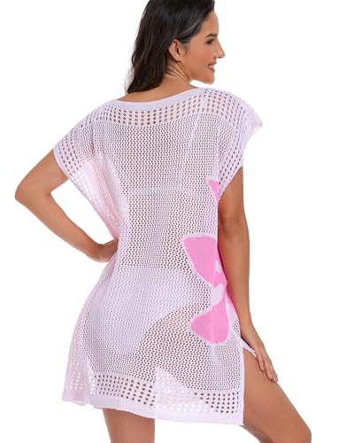 Image of Adisputent Womens Swimsuits Cover Ups Crochet Chiffon Beach Cover Bathing Suit Bikini Wear Coverups Dress