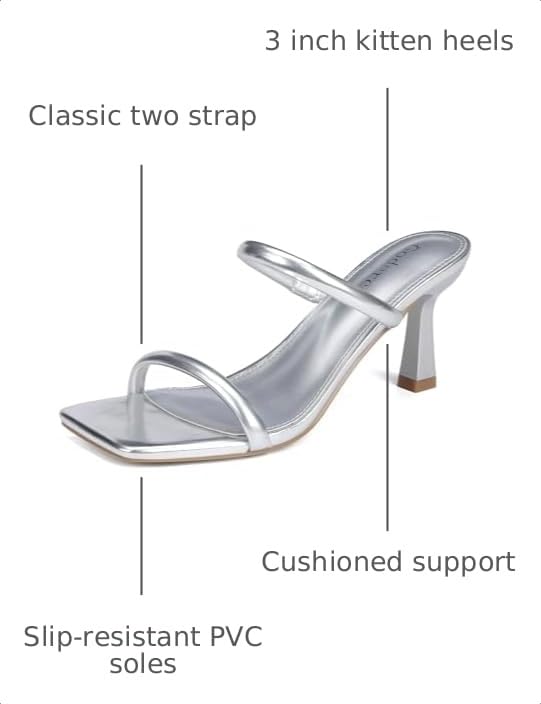 Image of Goderci Women's Two Straps Kitten Heel Sandals