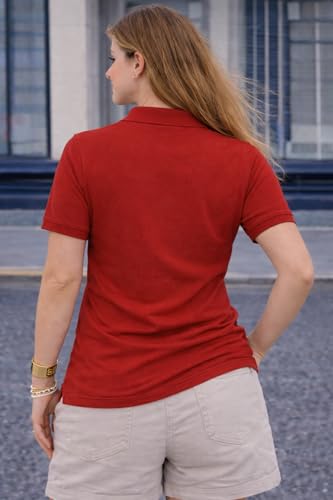 Image of Mack Jonney Women's Cotton Polo T-Shirt|Solid Regular Fit|Half Sleeve Collar T-Shirt for Casual Wear-MJ-32
