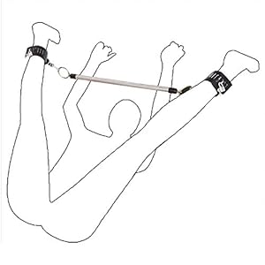 NOPNOG Voetboeien van leer met spreidstang van roestvrij staal, bevestigingsriem met slot en sleutel, seksspeelgoed voor…