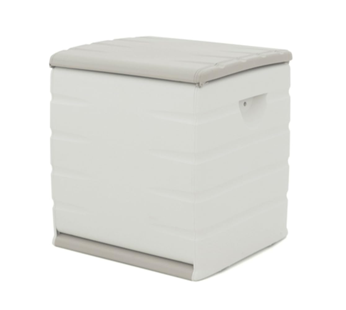Recamania Baúl almacenaje de plástico con Tapa abatible y Asas, Color Beige, Medidas: 60x61x53 cm, 190 litros