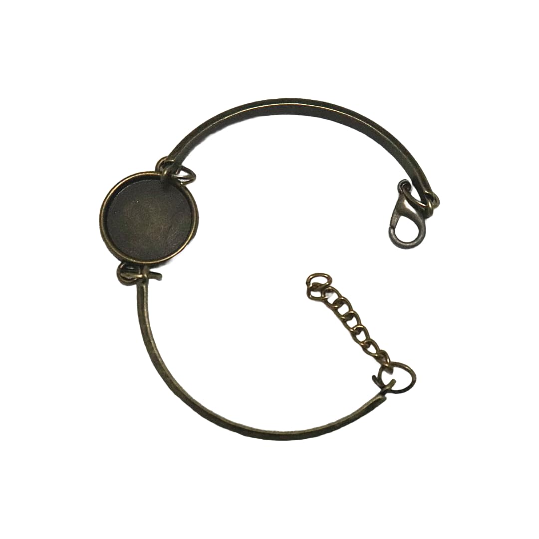 BanteyBanateyBracelet Bezel Antique Gold Round Shape Bracelet Frame  Pendants |Charms Bezels Keychains DIY Jewellery using for Resin Craft  Pack