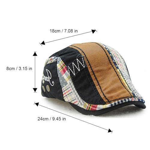 Image of M MOACC Men Beret Hat Cotton Adjustable Newsboy Hats Cabbie Gatsby Cap Driving Flat Caps