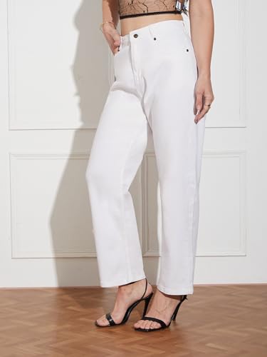 Image of Miss Chase Women's Wide-Leg High-Rise Regular-Length Stretchable Shaping Denim Jeans