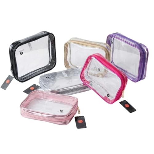 Estojo Box Transparente Grande, Organizador Escolar e Nécessaire para Uso Diário (NECESSAIRE PRETO)