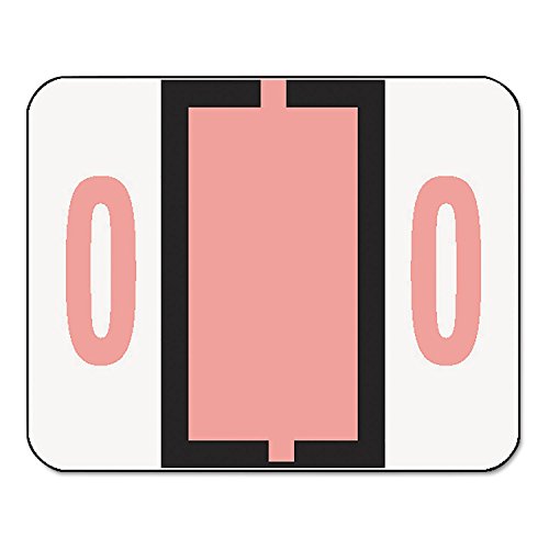 Smead BCCRN Bar-Style Color-Coded Numeric Label, 0, Label Roll, Pink, 500 Labels per Roll (67370)
