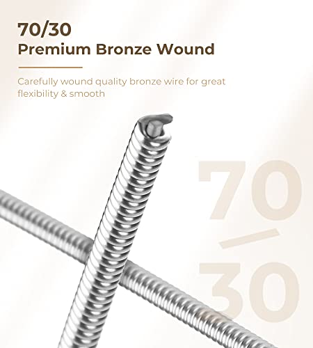 Image of Vangoa Banjo Strings, Vacuum-sealed Packaging Duable Banjo Strings 5 String Set, 70 /30 Bronze Stainless Steel, Medium 9-26